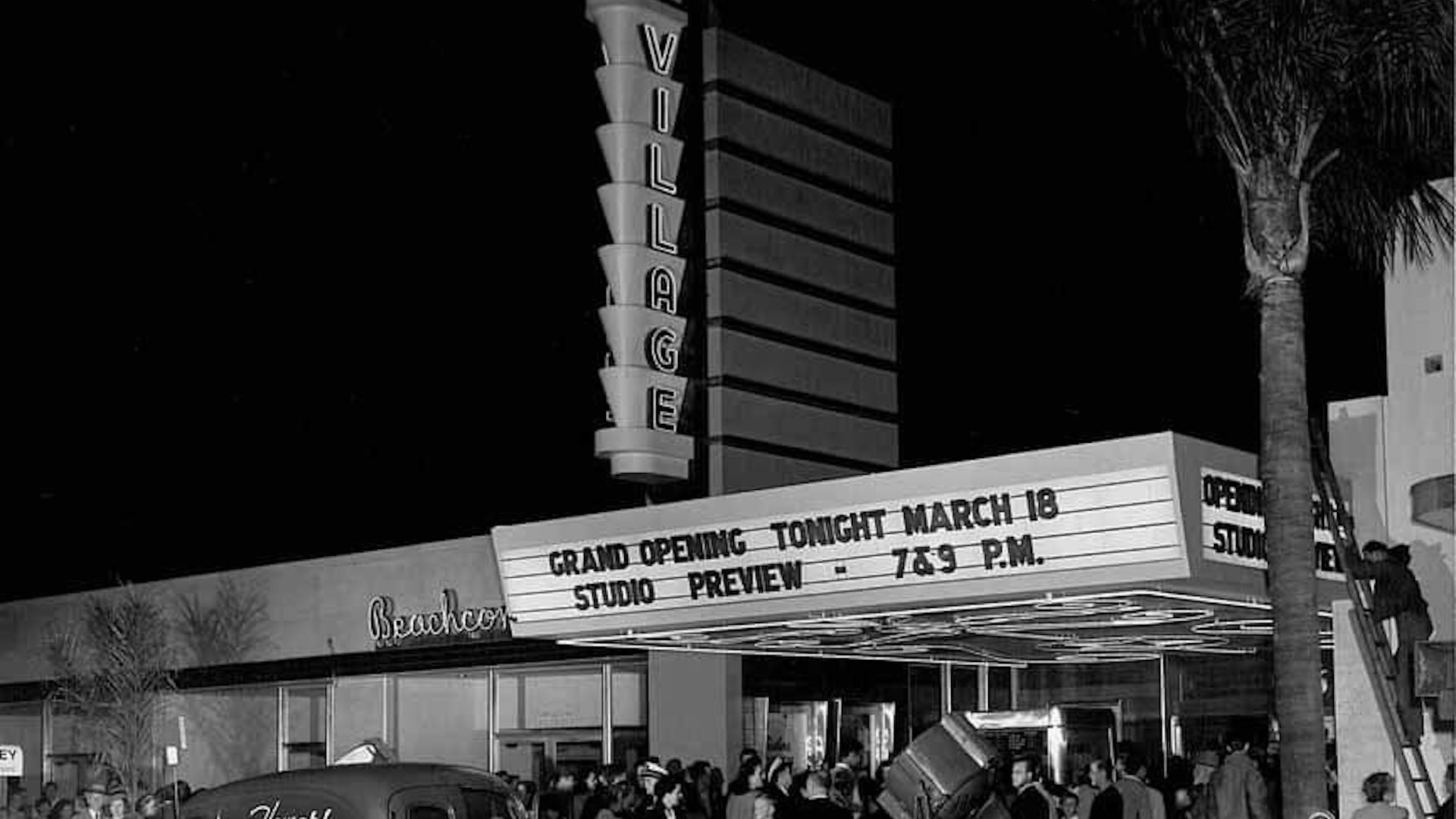 black and white signage of a theater place